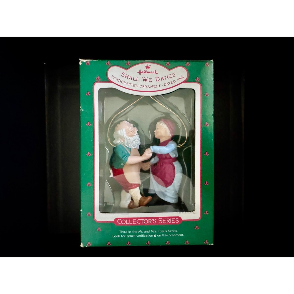1988 Hallmark Keepsake Ornament Shall We Dance Mr and Mrs Claus 3rd in Series